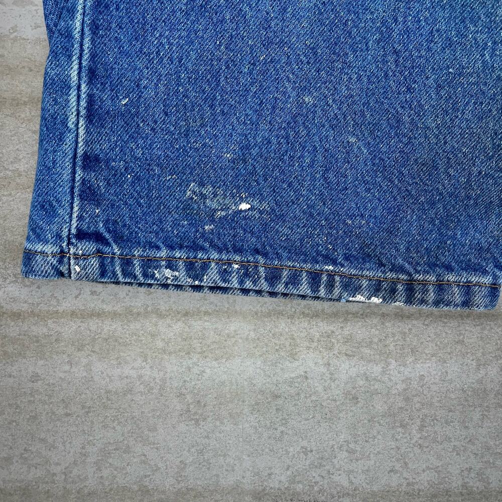 Vintage 90s Carhartt Jeans 36x30 Relaxed Fit Medium Wash Work Wear Denim White - Picture 5 of 5